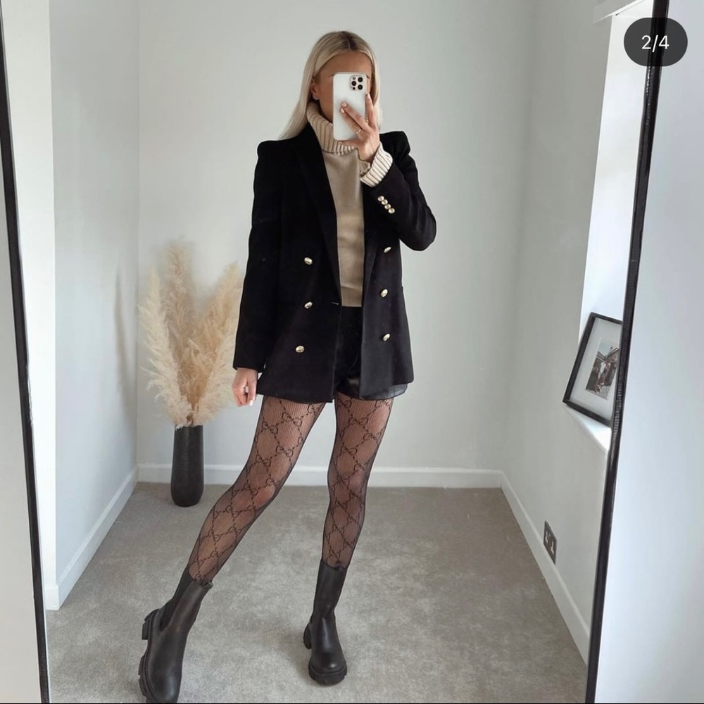 NWT Zara Shoulder Pad Double Breasted Blazer - Picture 10 of 11